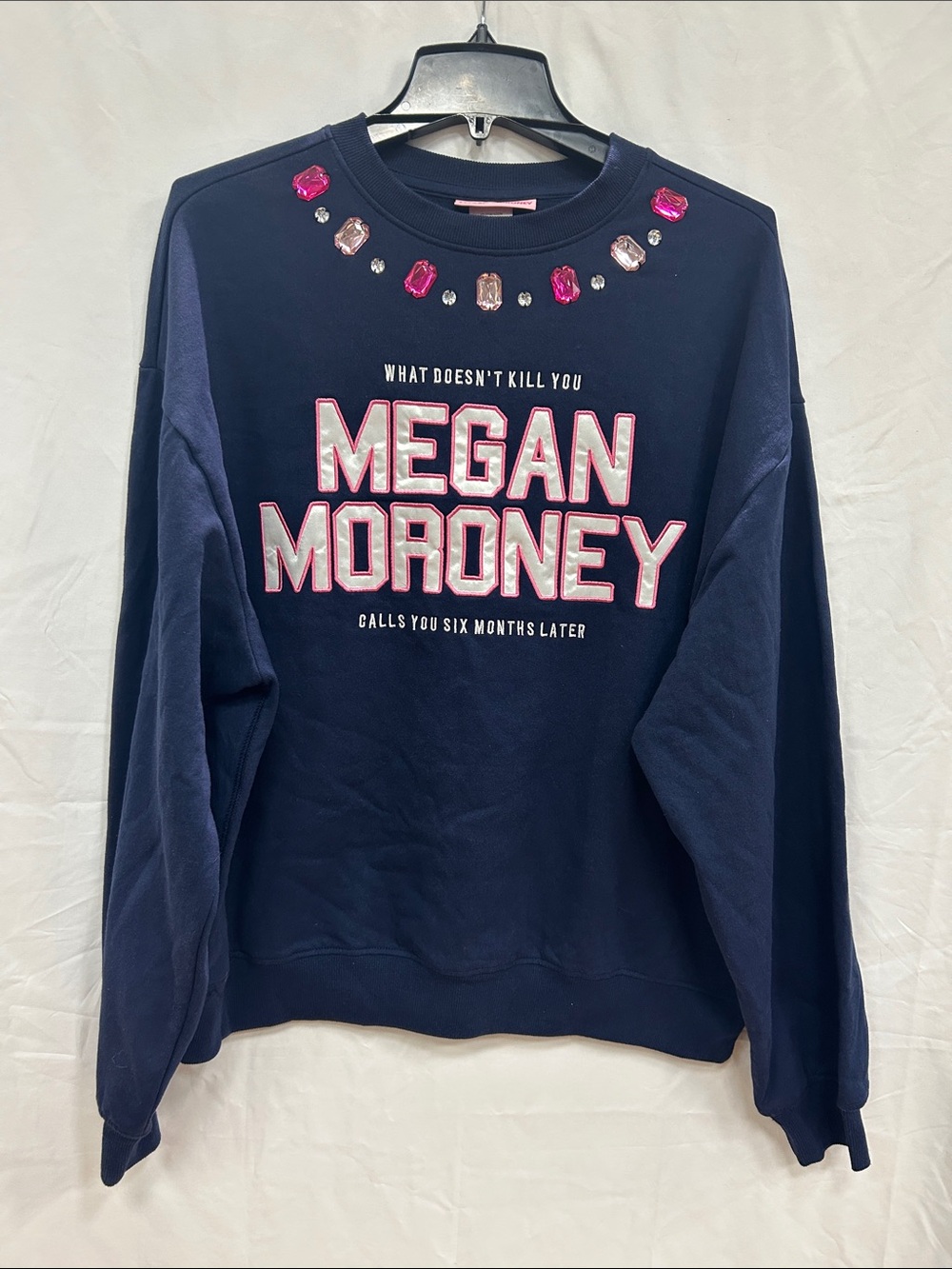 Megan Moroney Navy Embellished Graphic Sweatshirt
